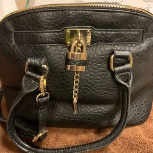 Apt 9 leather “LOCK AND KEY” satchel